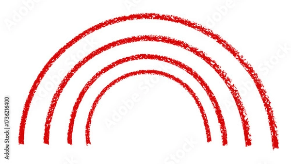 Fototapeta Hand drawn rainbow line doodle element