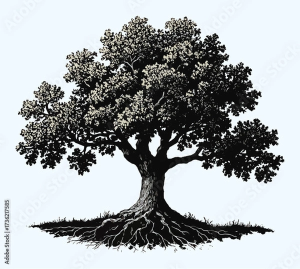 Fototapeta bstract Tree Roots and Branches Silhouette Design