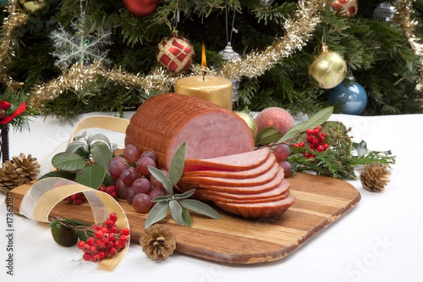 Obraz Roasted Glazed Christmas Ham