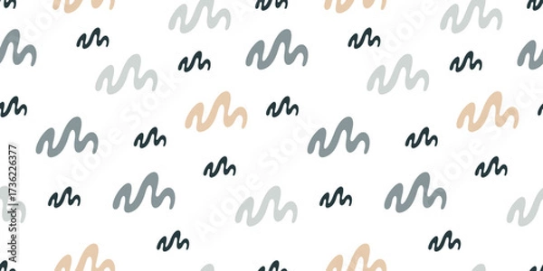 Obraz Abstract seamless pattern, organic forms, spots. Pastel simple modern design. Minimalist background