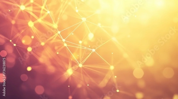 Obraz Abstract network illustration with bright connections and soft light