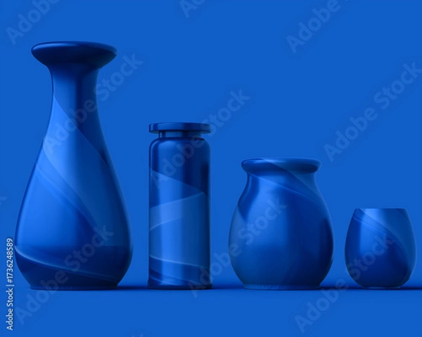 Fototapeta 3D CONTAINERS IN MANY SHAPES - LARGE, MEDIUM AND SMALL