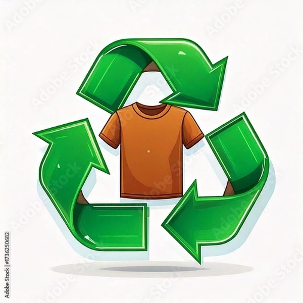 Fototapeta Recycle symbol icon on white background for eco and environment concept illustration