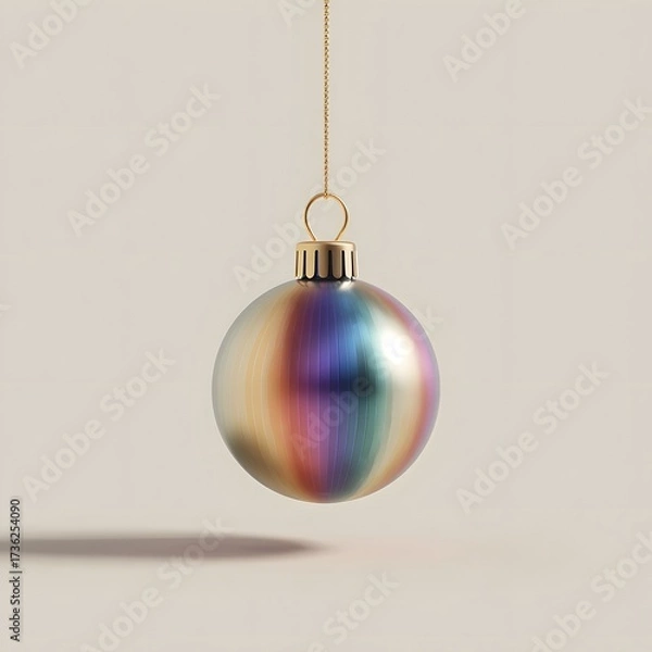 Obraz A Rainbow Christmas Ornament with a Minimalist and Elegant Design