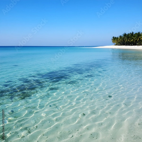 Fototapeta Pristine Tropical Beach and Ocean