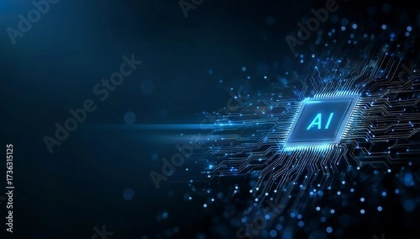 Fototapeta Abstract AI Circuit Board Technology Background