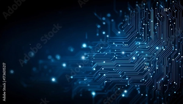 Fototapeta Abstract blue circuit board design background