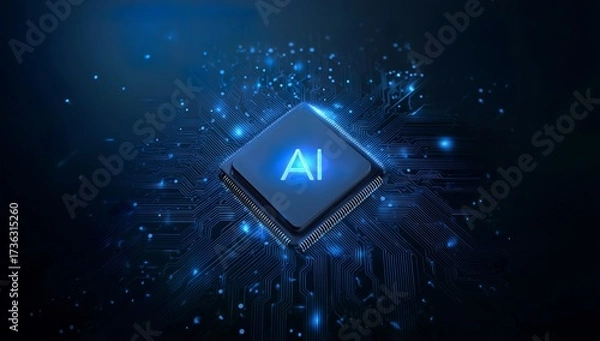 Fototapeta Artificial Intelligence Chip Technology Concept