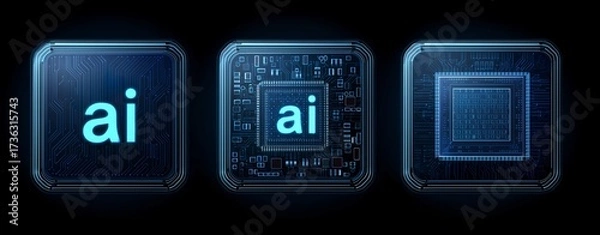 Fototapeta Artificial Intelligence Concept with Circuit Design