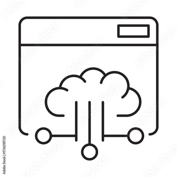 Obraz Cloud AI Integration Editable Stroke Icon