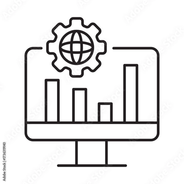 Obraz Global AI Analytics Editable Stroke Icon