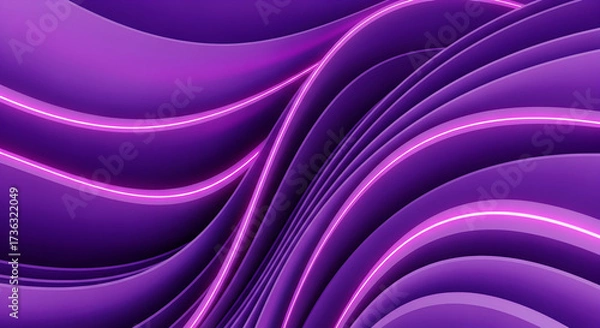 Fototapeta Abstract wavy lines with neon accents