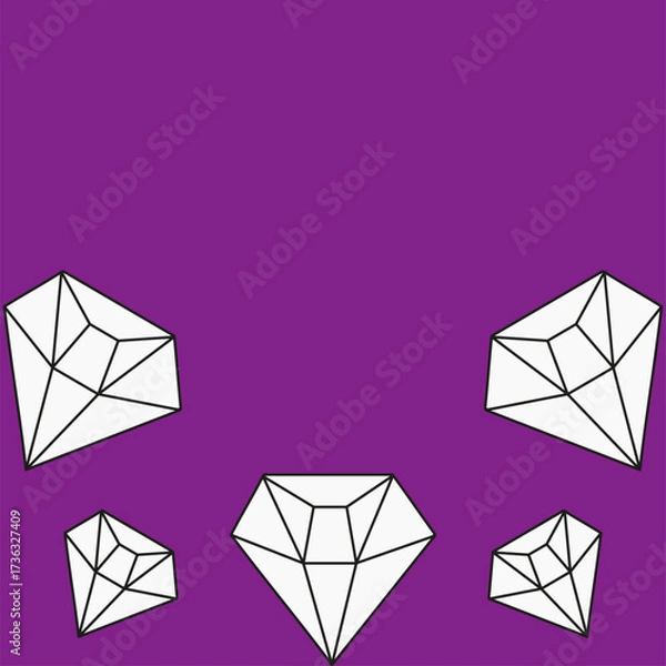 Fototapeta Vector Diamond stone Frame with Empty space for text. Vector illustration of simple geometric Diamond Frame with copy space. Perfect poster for jewelry store. EPS 10