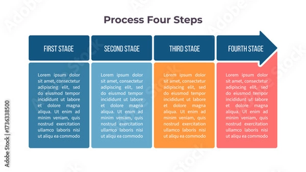 Fototapeta Business infographic template. Goal chart with four options, steps. Vector chart.