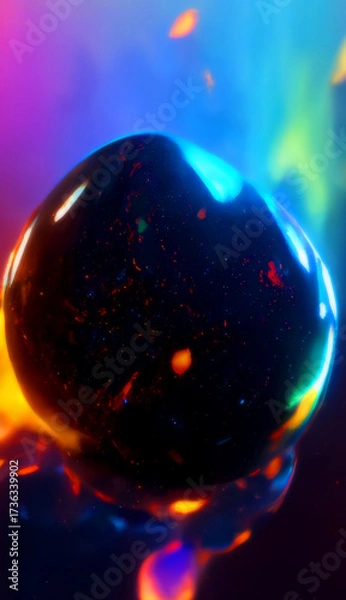 Fototapeta Orb of Light – Iridescent Depth and Symbolic Reflection, Gemstone, Conceptual, Abstract, Emotion, Strategy, Texture, Illumination