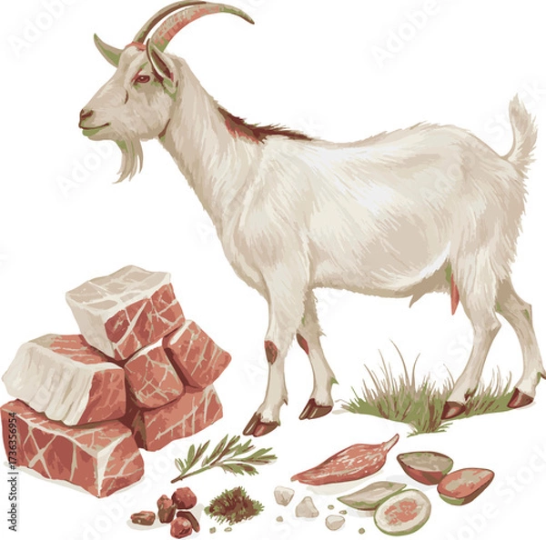 Fototapeta Goat and goat meat Eid-ul-Azhar