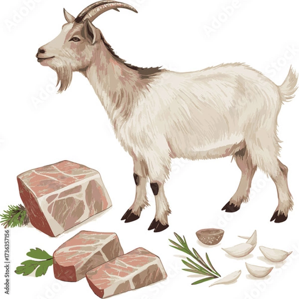 Fototapeta Goat and goat meat Eid-ul-Azhar