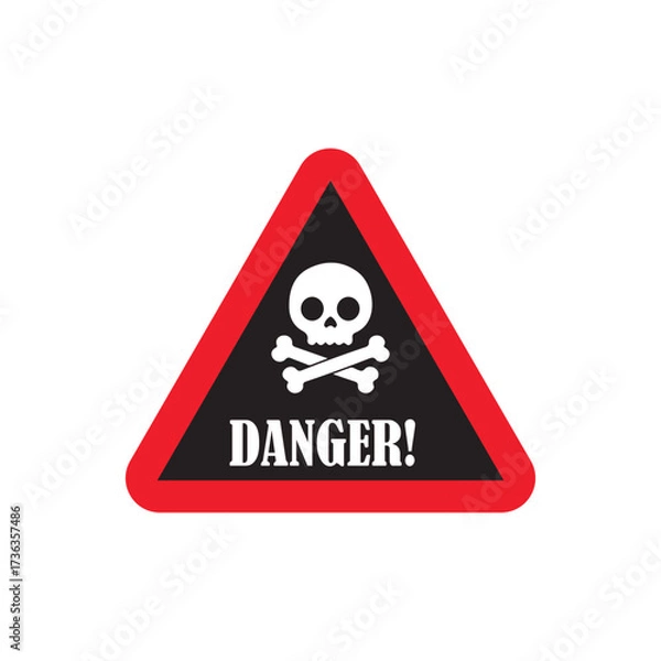 Fototapeta A stylized, minimalistic skull and crossbones icon with bold lines and simple shapes, skull and bones silhouette, vector illustration, eps 10.