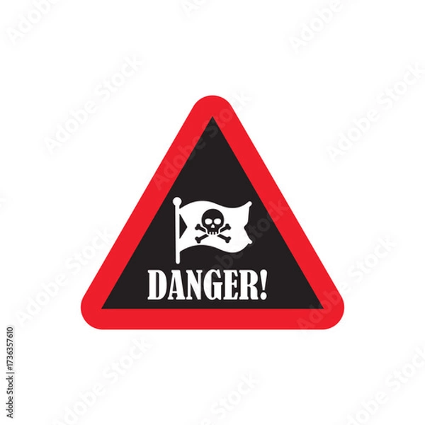 Fototapeta A stylized, minimalistic skull and crossbones icon with bold lines and simple shapes, skull and bones silhouette, vector illustration, eps 10.