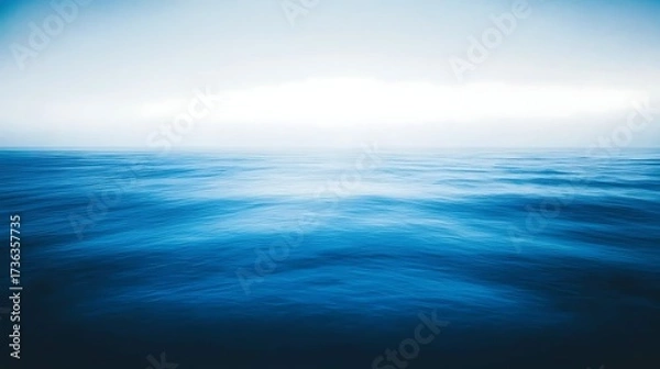 Fototapeta Simple silhouette horizon under dramatic twilight atmosphere, natural gradient filling scene