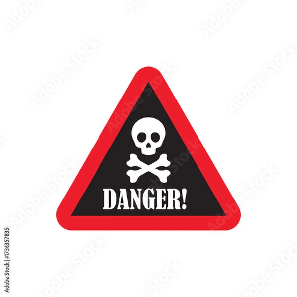 Fototapeta A stylized, minimalistic skull and crossbones icon with bold lines and simple shapes, skull and bones silhouette, vector illustration, eps 10.