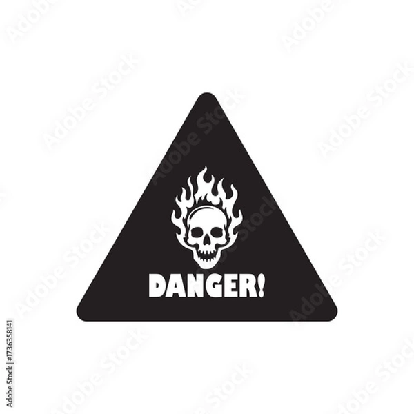 Fototapeta Skull and crossbones icon, Death symbol, danger or poison icon, skull icon vector art silhouette design, vector illustration eps 10.