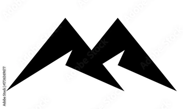 Fototapeta simple peak logo on white background	
