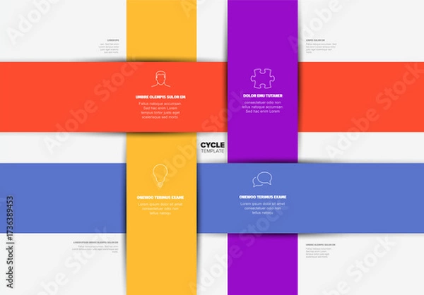 Fototapeta Colorful Cycle Template - Modern Infographic Elements for Business Presentations