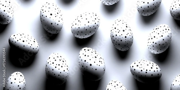 Obraz polka dot eggs scattered on a background during a festive occasion