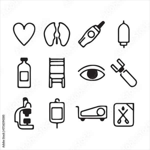 Obraz set of medical vector icons collection.