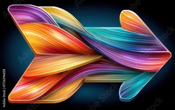 Fototapeta A vibrant lightning bolt design features smooth colors in an abstract arrangement for a dynamic visual effect