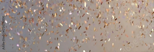 Fototapeta Confetti bursts create an exciting atmosphere for Black Friday shoppers hunting for deals