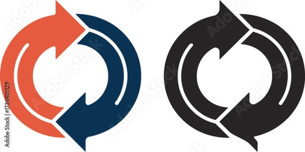 Fototapeta Minimalist arrows vector icon illustration isolated on transparent background