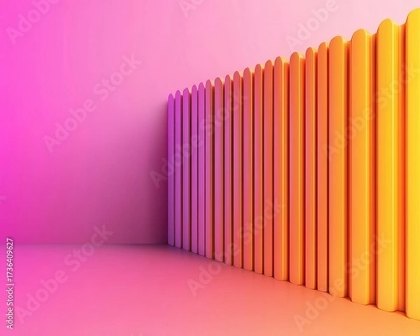 Fototapeta Thin glowing firewall barrier on soft gradient background, network protection