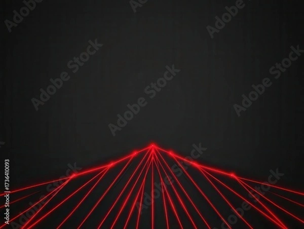 Fototapeta Thin lines connecting encrypted nodes, minimalist data flow concept