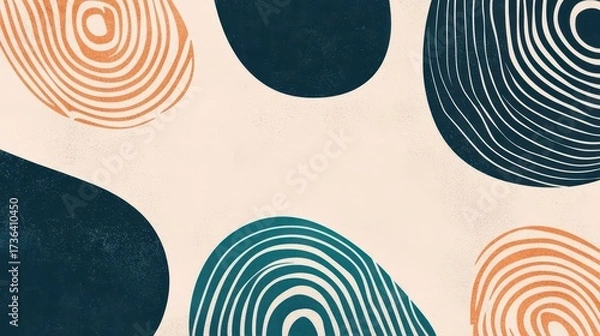 Fototapeta Clean background with lock and fingerprint icons in digital pattern