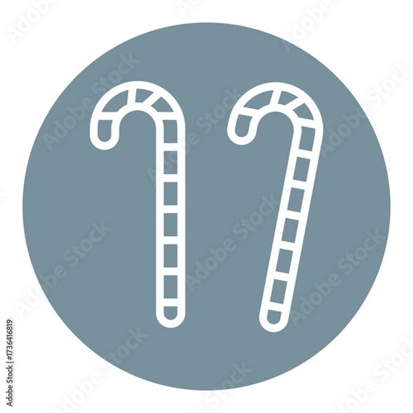 Obraz Candy Cane Vector Icons