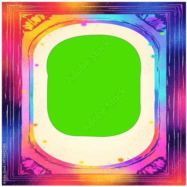 Fototapeta vivid colors, colorful texture, abstract pattern, bright design, funky frame, pop art style, colorful border 
