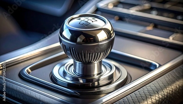 Obraz Shiny car gear knob