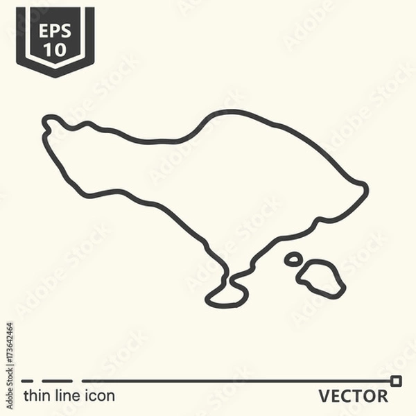 Obraz Thin line icon - Bali map