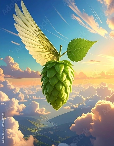 Obraz Hop flies through clouds