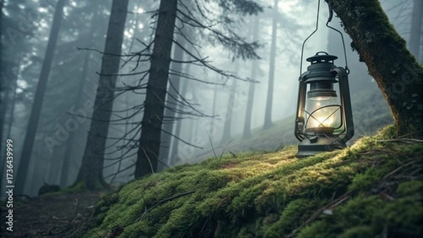 Fototapeta lantern in the woods