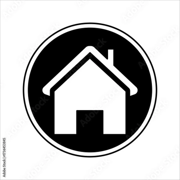 Obraz Web homepage icon for websites and apps. Simple house symbol. Flat real estate signage. Homepage pictogram in thin line, outline, and stroke styles. Isolated illustration.