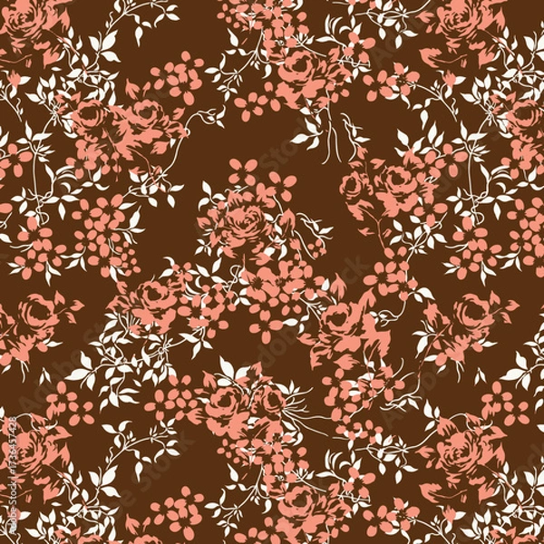 Fototapeta multi colored decorated hand drawn rendered traced embraided ornamental all over base background. repeat pattern geometrical texture border ethnic tribal creative design	