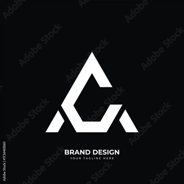 Fototapeta Letter Ac or Ca minimal triangle shape simple logo