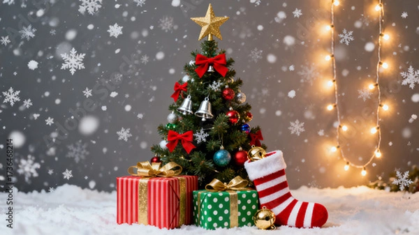 Obraz christmas tree with gifts