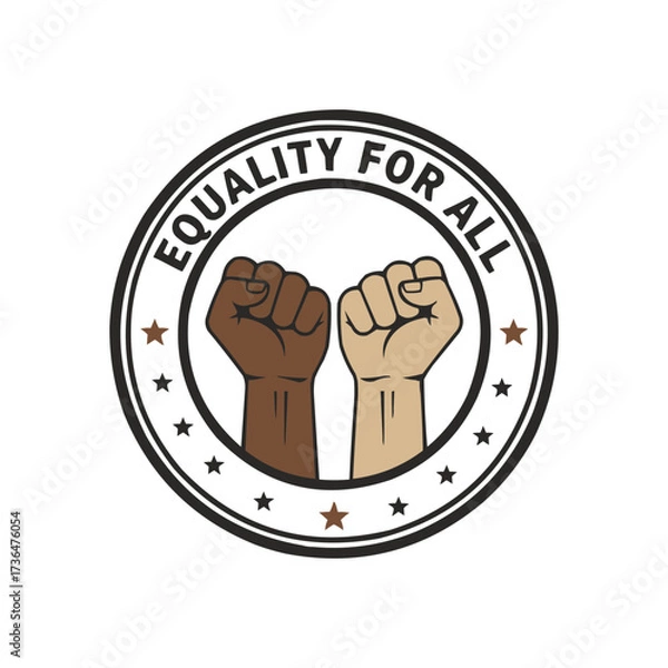 Fototapeta Equality for All Symbol Featuring Diverse Hands in Solidarity Striving for Justice and Fairness in Society 