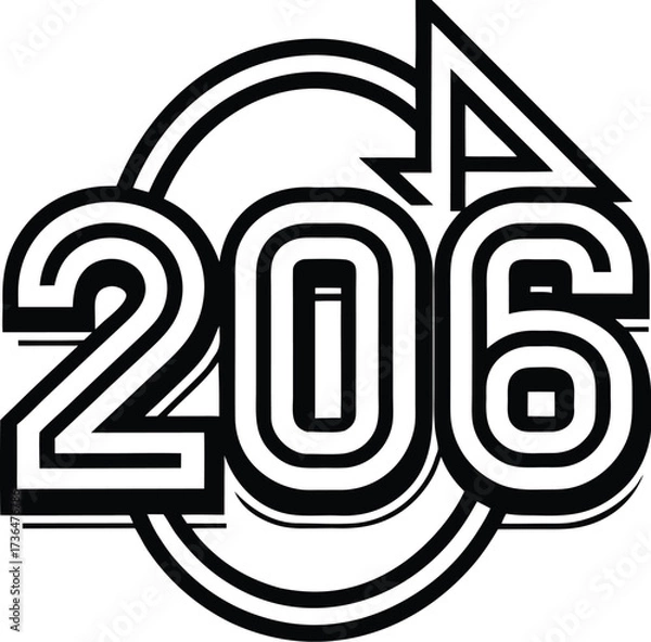 Obraz Adobe Illustrator Artwork Happy New Year of glitter gold fireworks 2026 Happy New Year Background Design. Vector Illustration.

