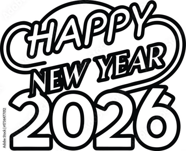 Obraz Adobe Illustrator Artwork Happy New Year of glitter gold fireworks 2026 Happy New Year Background Design. Vector Illustration.

