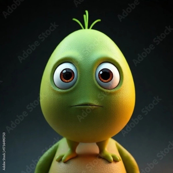 Obraz 3d green apple